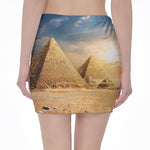 Pyramid Sunset Print Pencil Mini Skirt