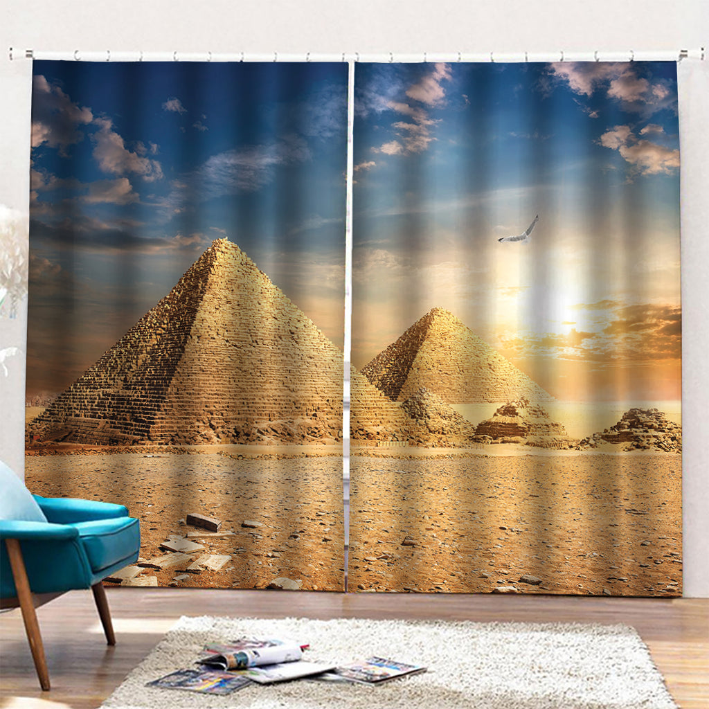 Pyramid Sunset Print Pencil Pleat Curtains