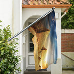 Pyramid Sunset Print Polyester Flag