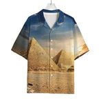 Pyramid Sunset Print Rayon Hawaiian Shirt