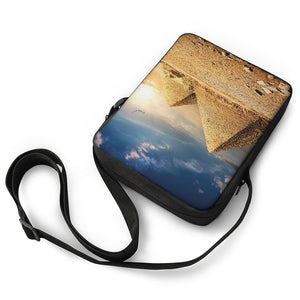 Pyramid Sunset Print Rectangular Crossbody Bag