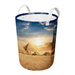 Pyramid Sunset Print Round Laundry Basket