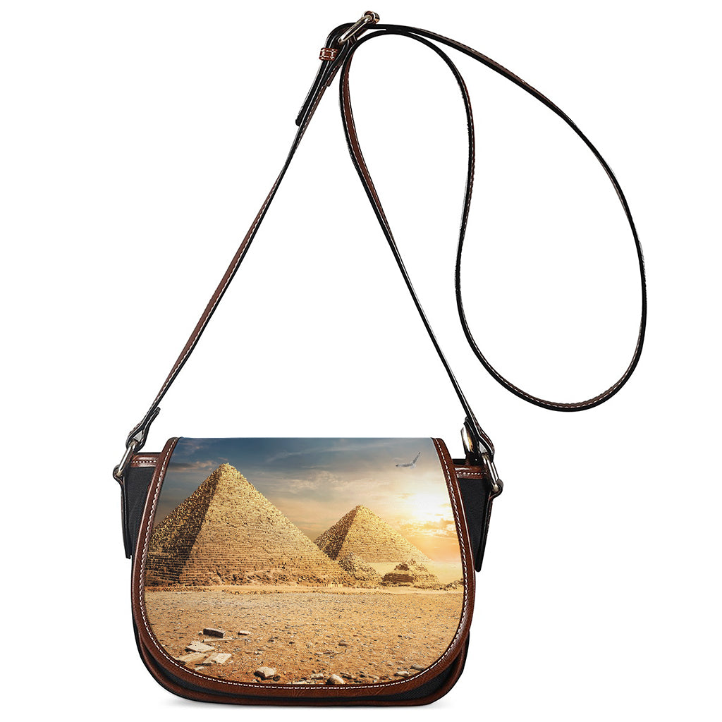 Pyramid Sunset Print Saddle Bag