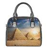 Pyramid Sunset Print Shoulder Handbag