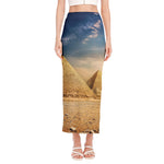 Pyramid Sunset Print Side Slit Maxi Skirt