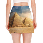 Pyramid Sunset Print Side Slit Mini Skirt
