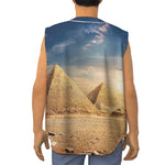 Pyramid Sunset Print Sleeveless Baseball Jersey