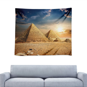 Pyramid Sunset Print Tapestry