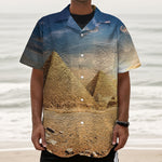 Pyramid Sunset Print Textured Short Sleeve Shirt