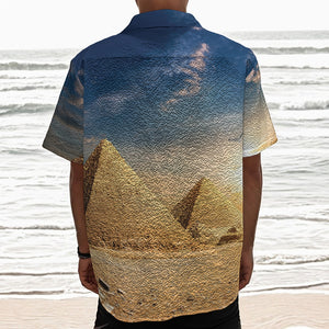 Pyramid Sunset Print Textured Short Sleeve Shirt