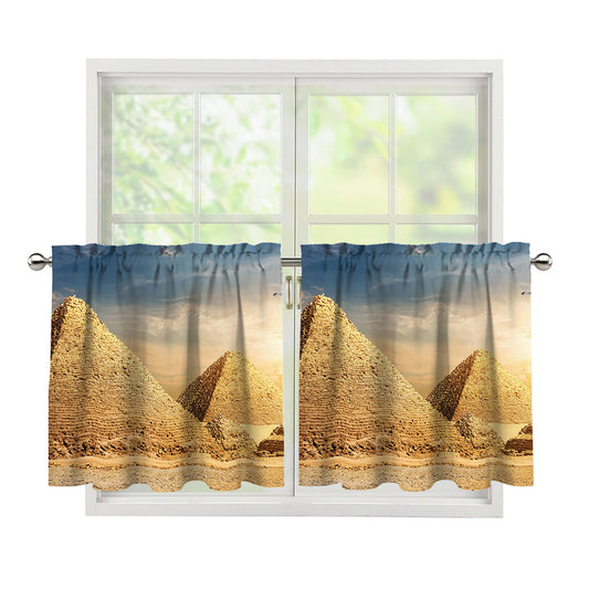Pyramid Sunset Print Tier Curtains