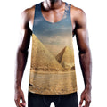 Pyramid Sunset Print Men's Workout Tank Top