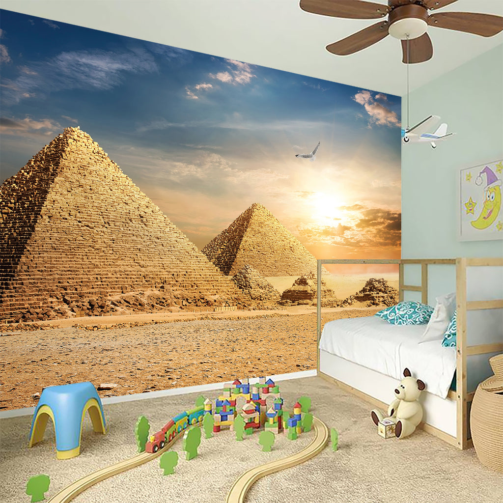 Pyramid Sunset Print Wall Sticker