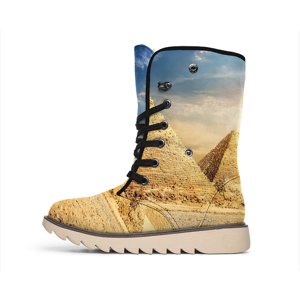 Pyramid Sunset Print Winter Boots