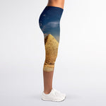 Pyramid Sunset Print Women's Capri Leggings