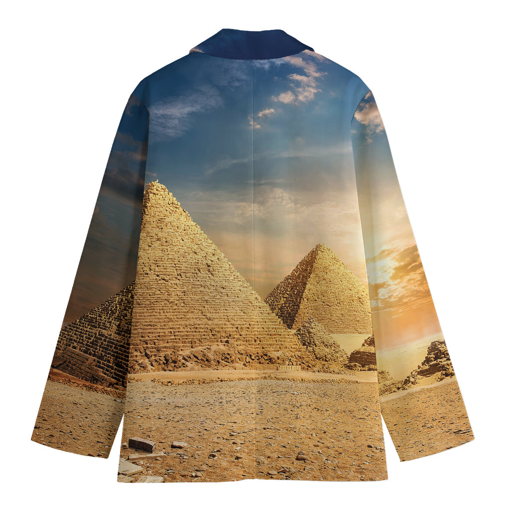 Pyramid Sunset Print Women's Cotton Blazer