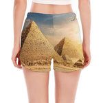 Pyramid Sunset Print Women's Split Running Shorts