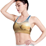 Pyramid Sunset Print Women's Sports Bra