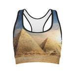 Pyramid Sunset Print Women's Sports Bra