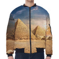 Pyramid Sunset Print Zip Sleeve Bomber Jacket