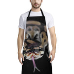 Python Snake Print Bib Apron With Pocket
