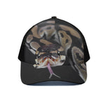 Python Snake Print Black Mesh Trucker Cap