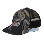 Python Snake Print Black Mesh Trucker Cap