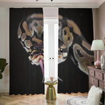 Python Snake Print Blackout Pencil Pleat Curtains