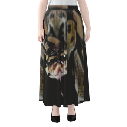 Python Snake Print Chiffon Maxi Skirt