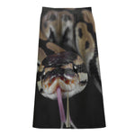 Python Snake Print Cotton Front Slit Maxi Skirt