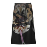 Python Snake Print Cotton Front Slit Maxi Skirt