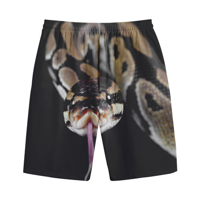 Python Snake Print Cotton Shorts