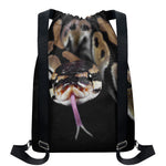 Python Snake Print Drawstring Backpack