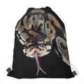 Python Snake Print Drawstring Bag