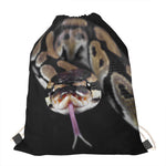 Python Snake Print Drawstring Bag