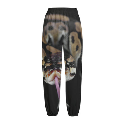 Python Snake Print Fleece Lined Knit Pants