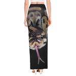 Python Snake Print High Slit Maxi Skirt