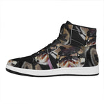 Python Snake Print High Top Leather Sneakers
