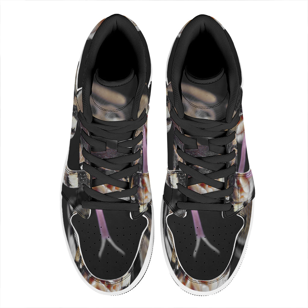 Python Snake Print High Top Leather Sneakers