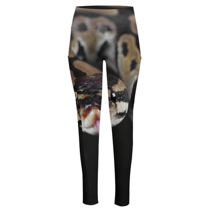 Python Snake Print High-Waisted Pocket Leggings