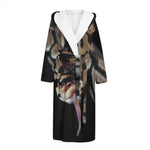 Python Snake Print Hooded Bathrobe
