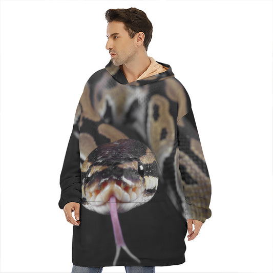 Python Snake Print Hoodie Blanket