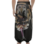 Python Snake Print Lantern Pants