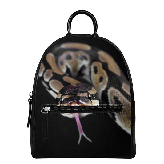 Python Snake Print Leather Backpack