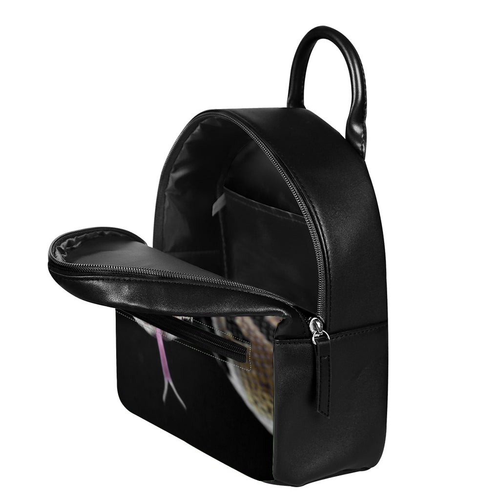 Python Snake Print Leather Backpack