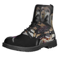 Python Snake Print Lace-Up Boots