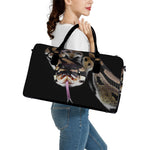 Python Snake Print Leather Duffle Bag