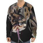 Python Snake Print Long Sleeve Baseball Jersey
