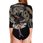 Python Snake Print Long Sleeve Swimsuit