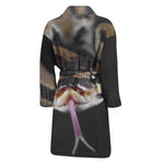 Python Snake Print Men's Bathrobe